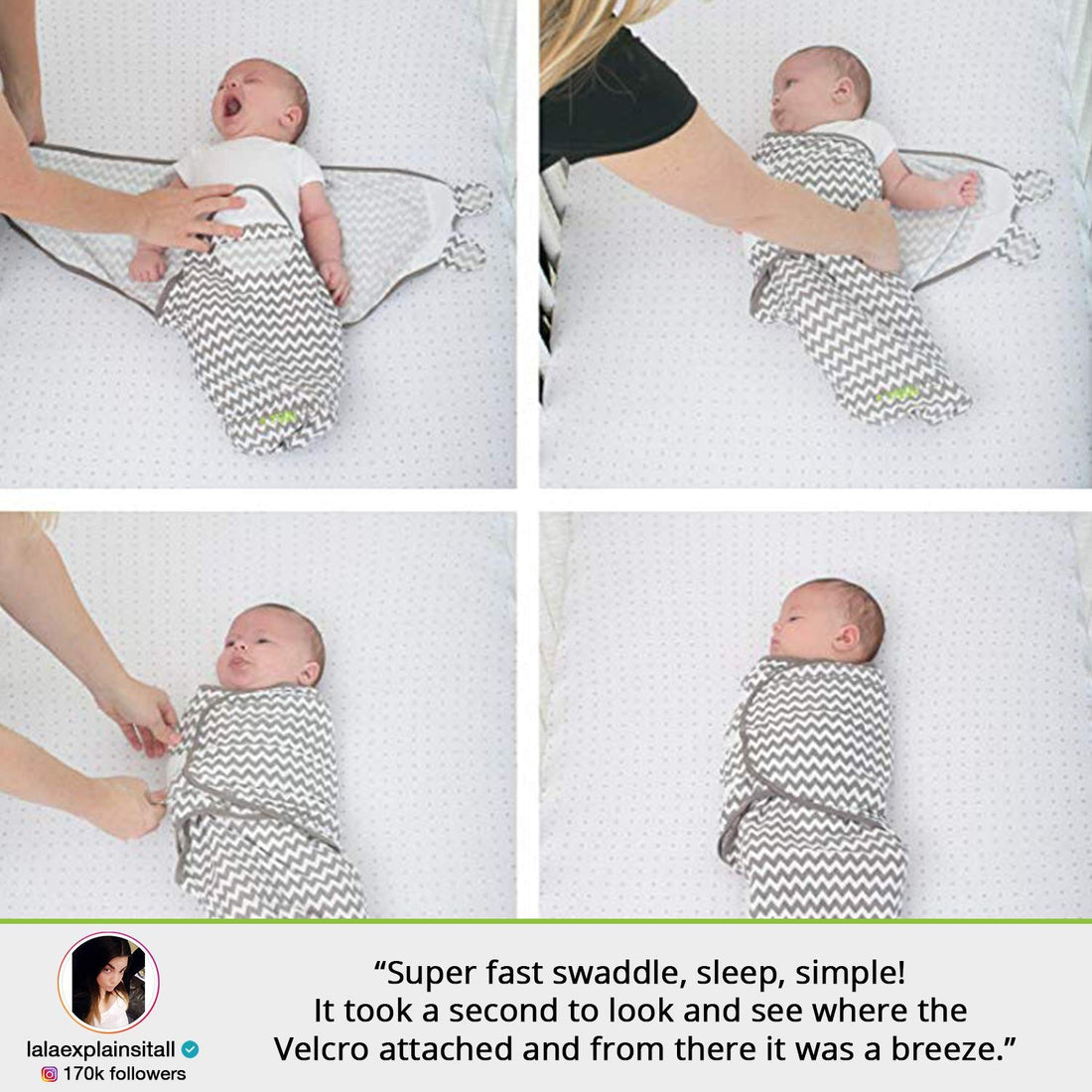 Swaddle Blanket, Adjustable Infant Baby Wrap, Soft Cotton In Ultra Gre ...