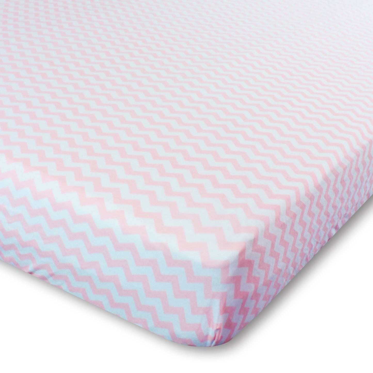 Toddler Bedding Fitted Jersey Cotton (2 Pack) Pink Polka Dot, Chevron