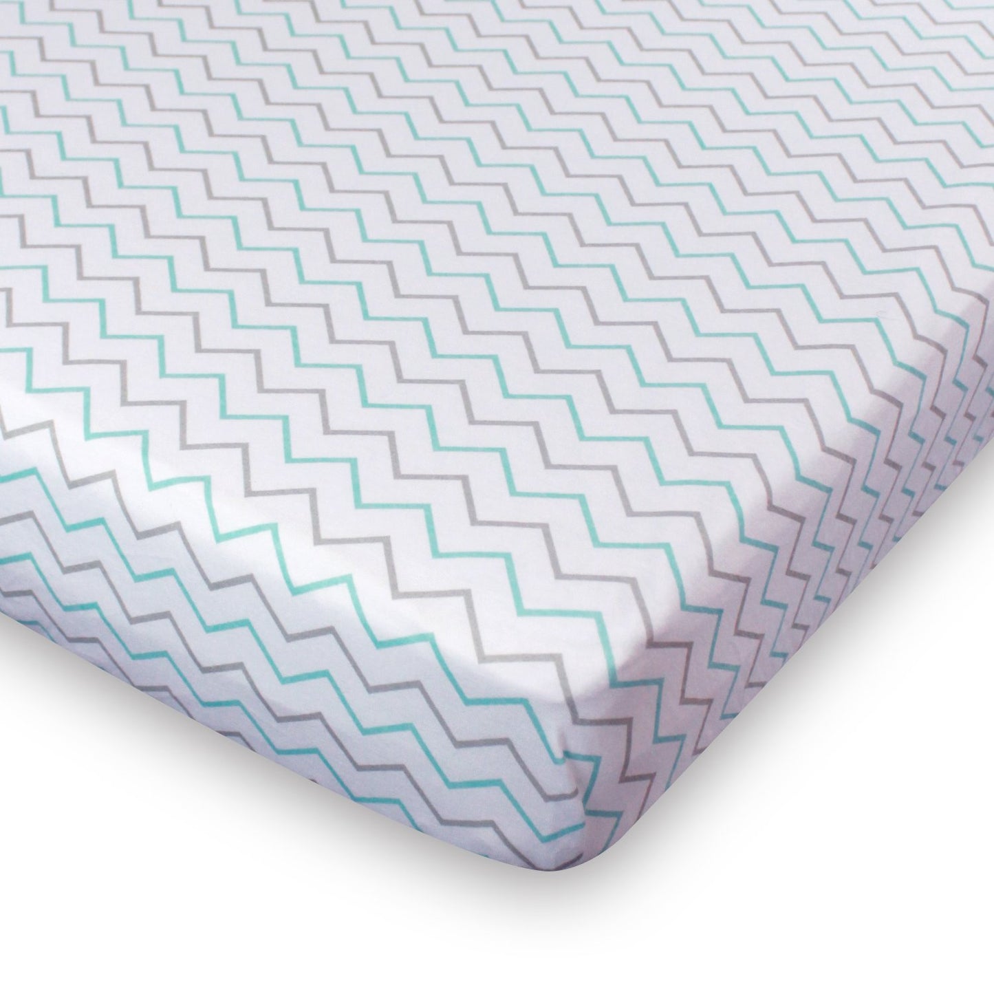 Crib Sheets Toddler Bedding Fitted Jersey Cotton 2 Pack Chevron Cross Blue/Grey