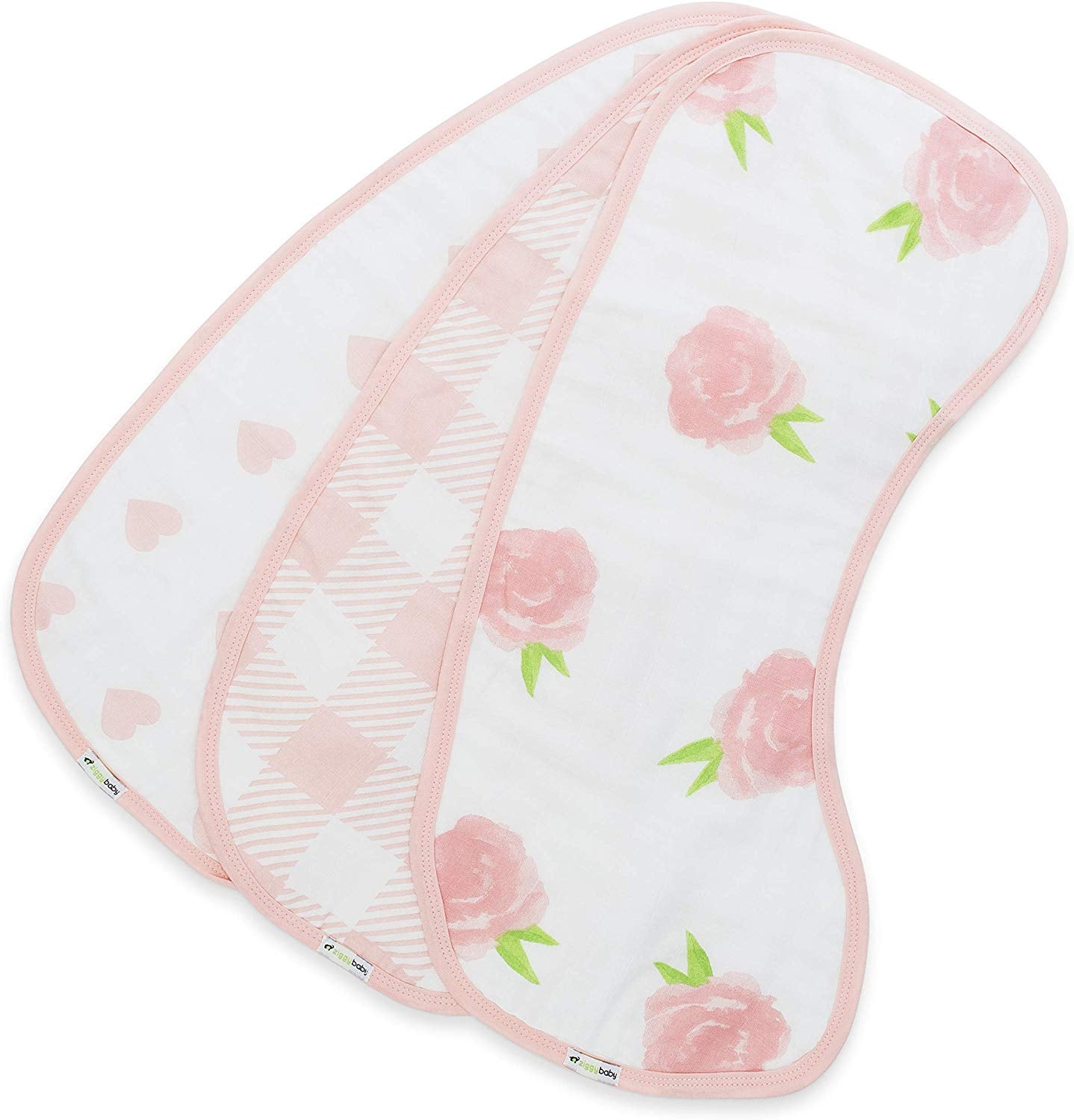  Simple Joys by Carter's Unisex Babies' Muslin burp cloths, Pack  of 7, Pink/White, One Size : Baby