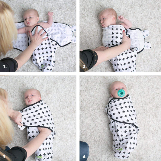 Swaddle Blanket Adjustable Infant Baby Wrap Set 3 Pack Soft Cotton Black & White